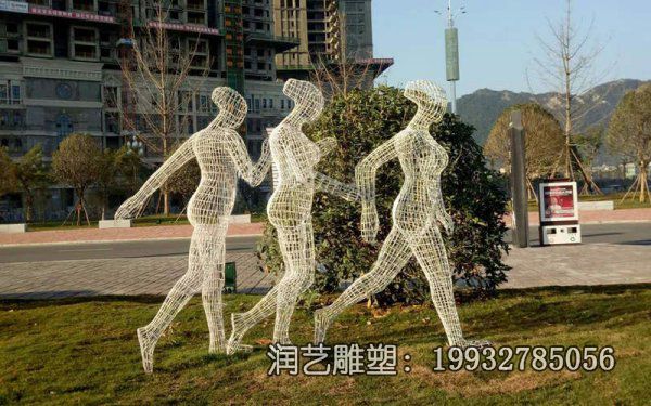 镂空不锈钢竞走雕塑 镂空不锈钢竞走雕塑