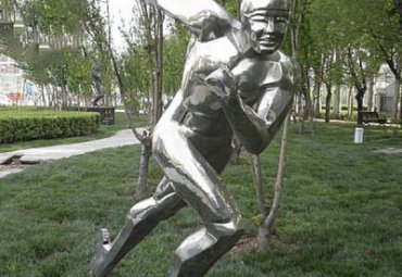 公园不锈钢滑冰抽象雕塑