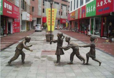 街道铜雕儿童雕塑