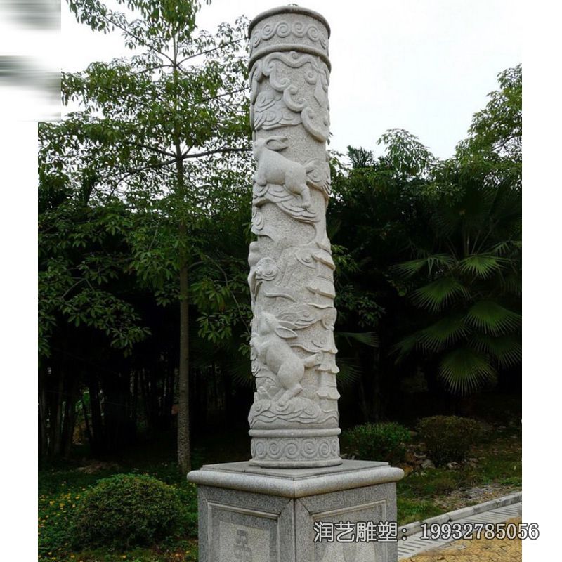 大理石龙柱雕塑 大理石龙柱雕塑