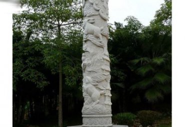 大理石龙柱雕塑