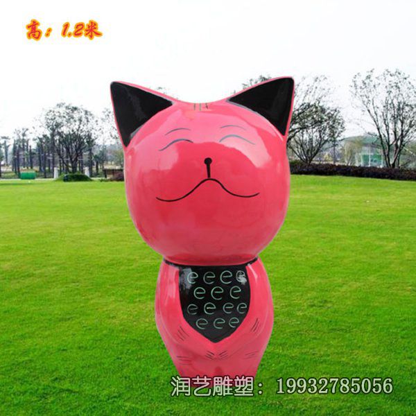 玻璃钢城市猫雕塑 玻璃钢城市猫雕塑