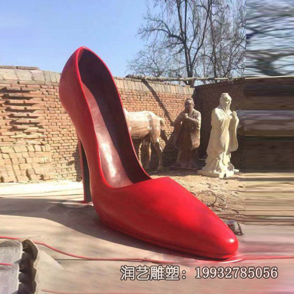 户外玻璃钢高跟鞋雕塑 户外玻璃钢高跟鞋雕塑