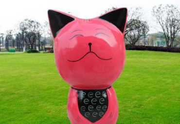 玻璃钢城市猫雕塑