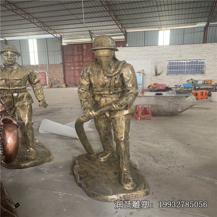 铜雕消防人物雕塑 铜雕消防人物雕塑
