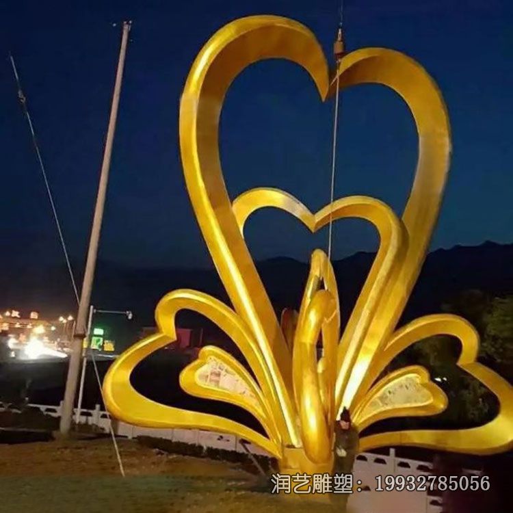 抽象不锈钢心形景观雕塑 抽象不锈钢心形景观雕塑