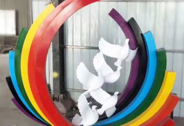 企业不锈钢彩虹雕塑