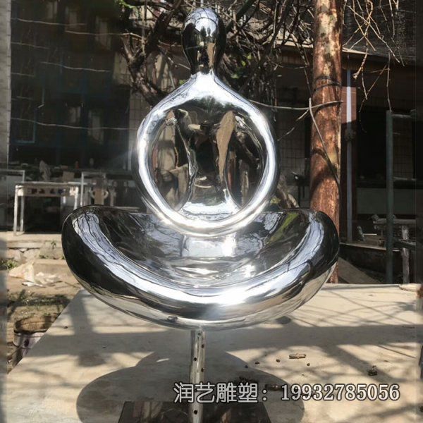 街道不锈钢抽象凳子雕塑 街道不锈钢抽象凳子雕塑