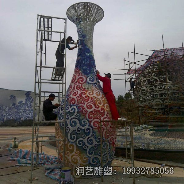 不锈钢小区花瓶雕塑 不锈钢小区花瓶雕塑