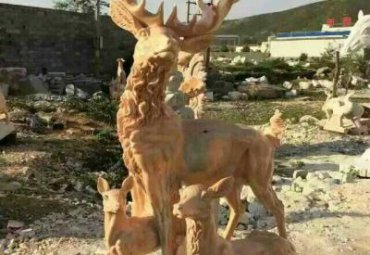 石雕动物鹿雕塑