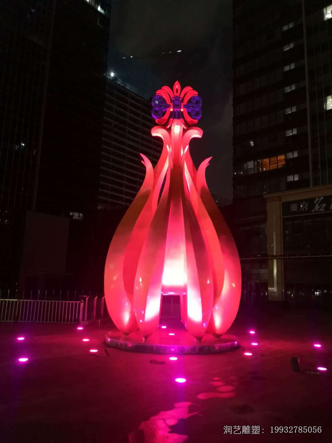 小区不锈钢花苞景观雕塑 小区不锈钢花苞景观雕塑