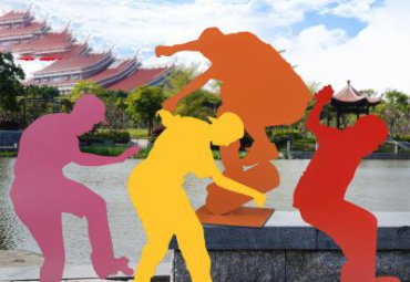 不锈钢广场人物滑板雕塑