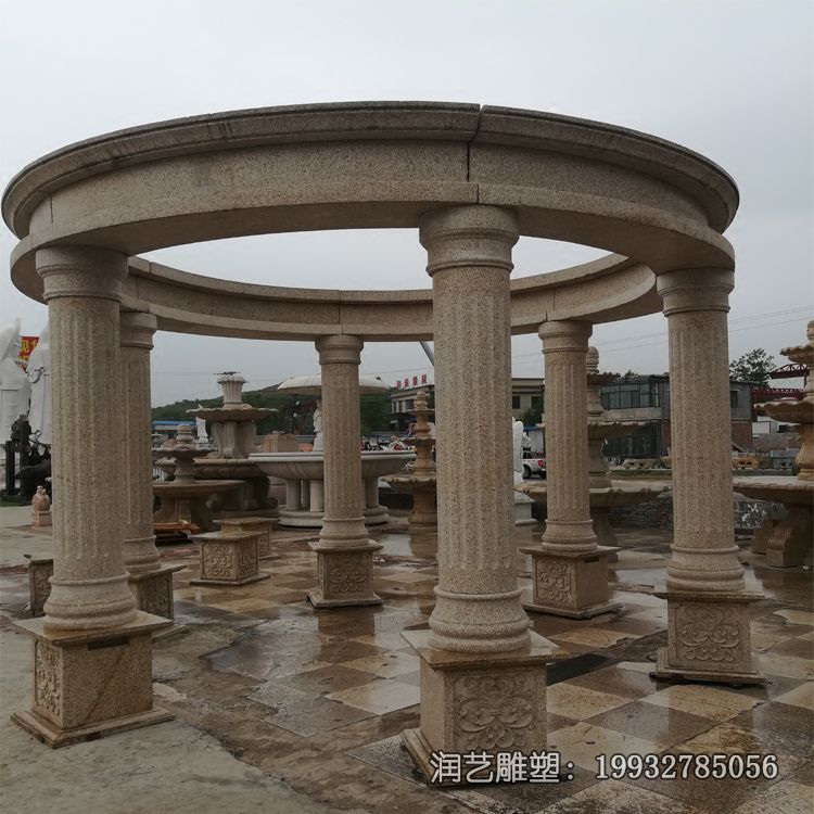 石雕欧式凉亭雕塑 石雕欧式凉亭雕塑