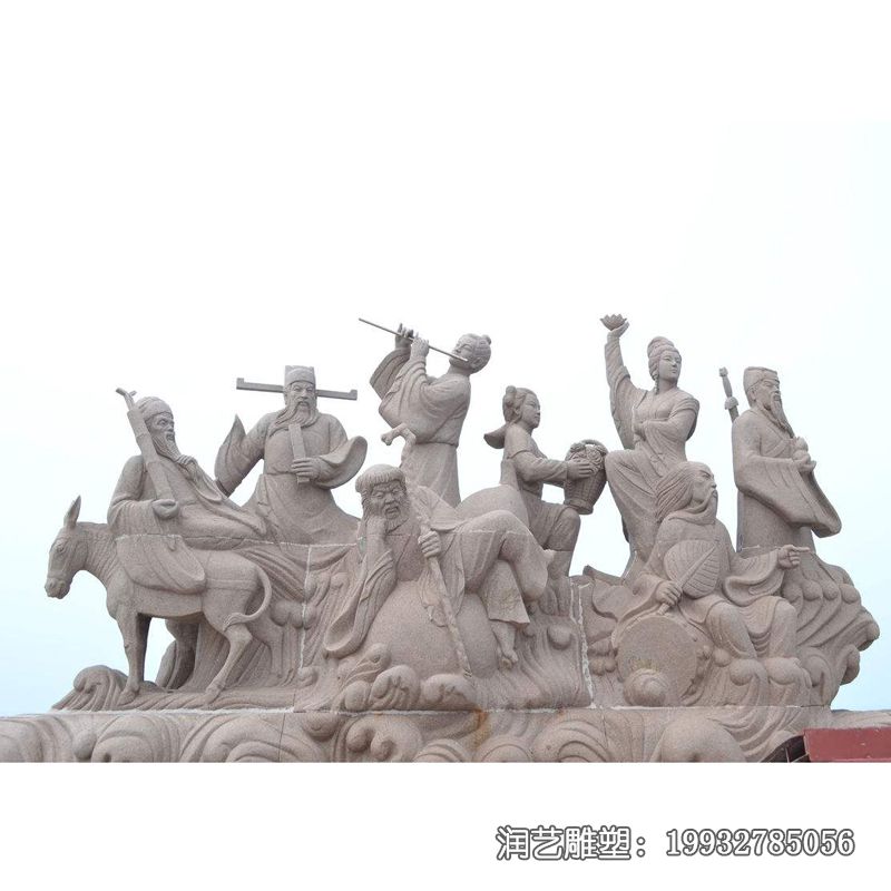 石雕八仙人物雕塑 石雕八仙人物雕塑