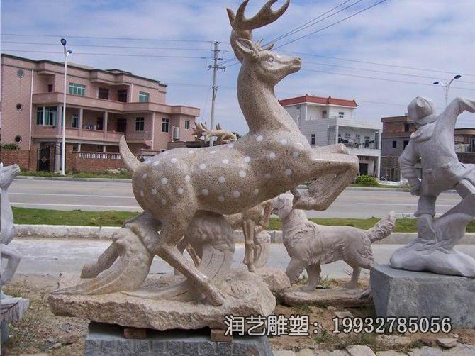 动物鹿石雕雕塑 动物鹿石雕雕塑