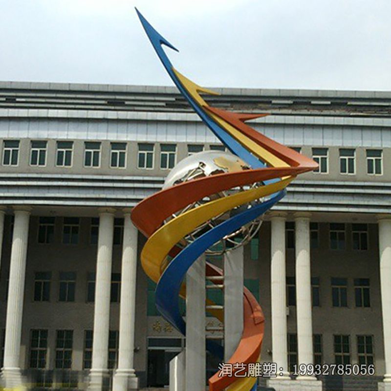 不锈钢企业彩带景观雕塑 不锈钢企业彩带景观雕塑