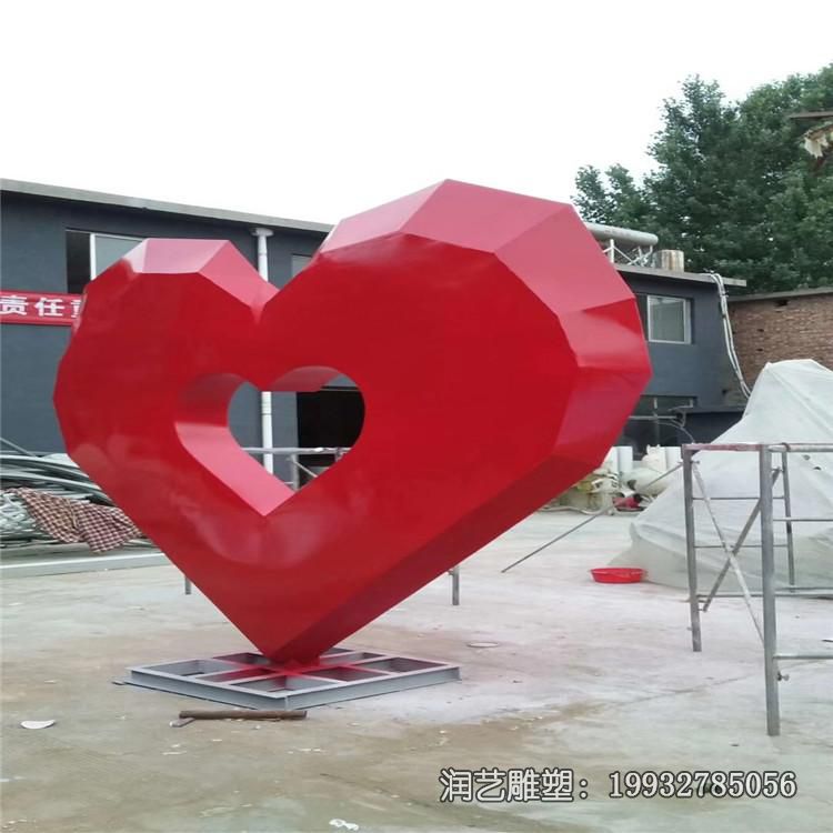 广场不锈钢心形景观雕塑 广场不锈钢心形景观雕塑
