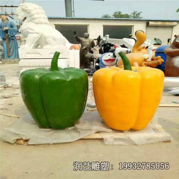 小区玻璃钢青椒雕塑 小区玻璃钢青椒雕塑
