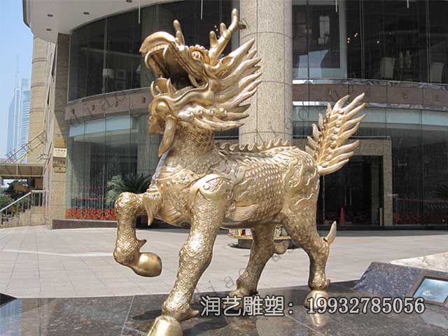 铜雕麒麟动物雕塑 铜雕麒麟动物雕塑