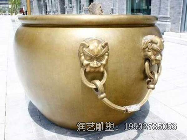 铜雕水缸庭院雕塑 铜雕水缸庭院雕塑