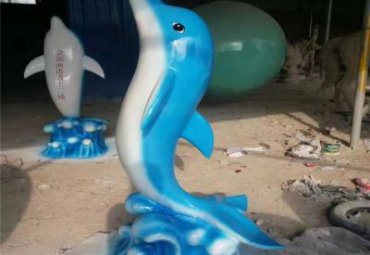 公园玻璃钢海豚动物雕塑