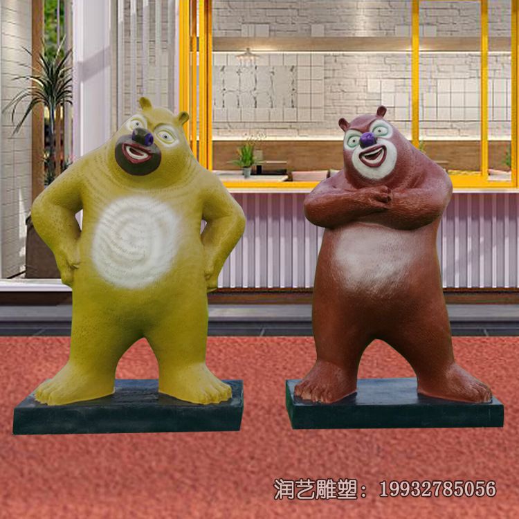 卡通玻璃钢酒店熊出没雕塑 卡通玻璃钢酒店熊出没雕塑