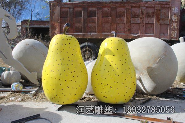 景区玻璃钢仿真梨雕塑 景区玻璃钢仿真梨雕塑