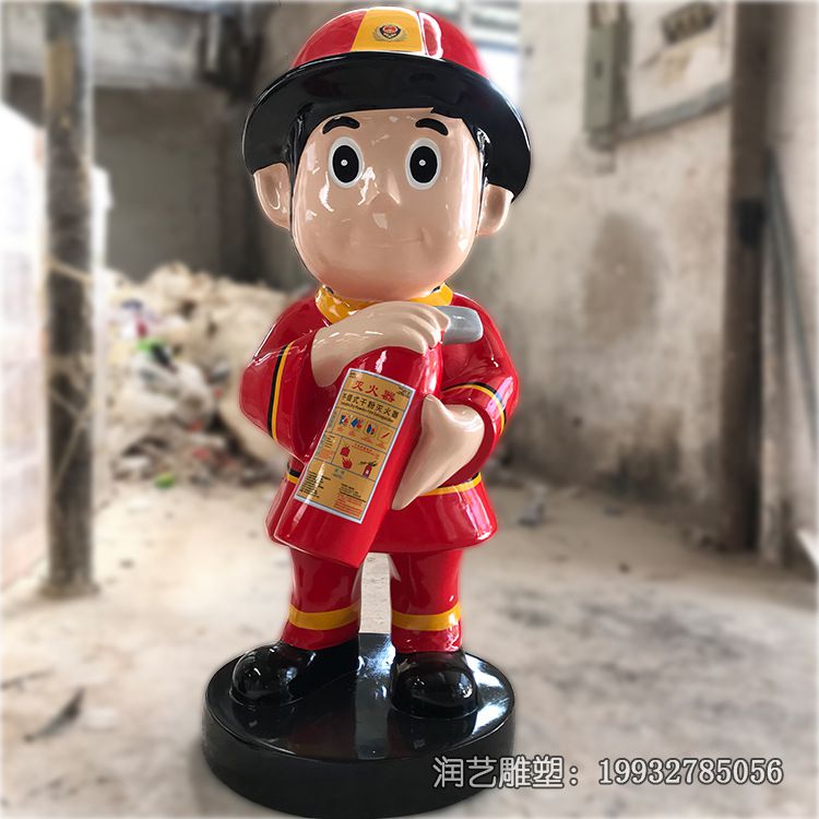 城市玻璃钢消防员人物雕塑 城市玻璃钢消防员人物雕塑