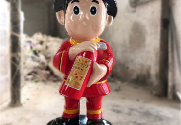 城市玻璃钢消防员人物雕塑