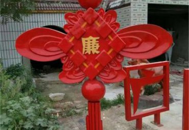 园林不锈钢中国结雕塑