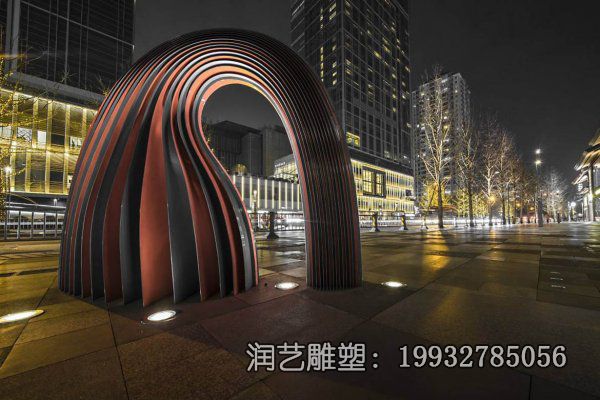 不锈钢街道拱门景观雕塑 不锈钢街道拱门景观雕塑