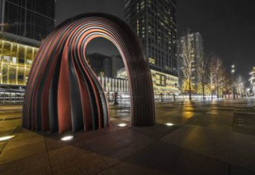 不锈钢街道拱门景观雕塑