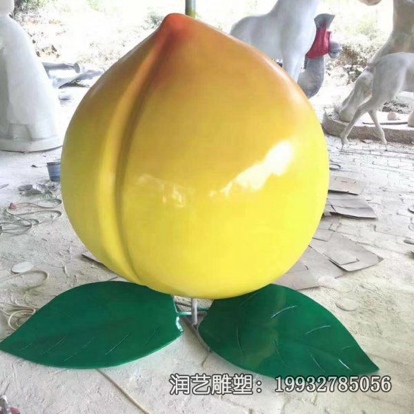 景观玻璃钢公园桃雕塑 景观玻璃钢公园桃雕塑