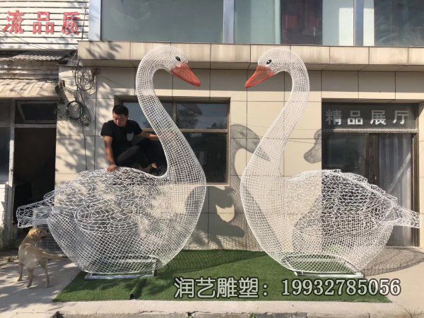 不锈钢城市天鹅动物雕塑 不锈钢城市天鹅动物雕塑