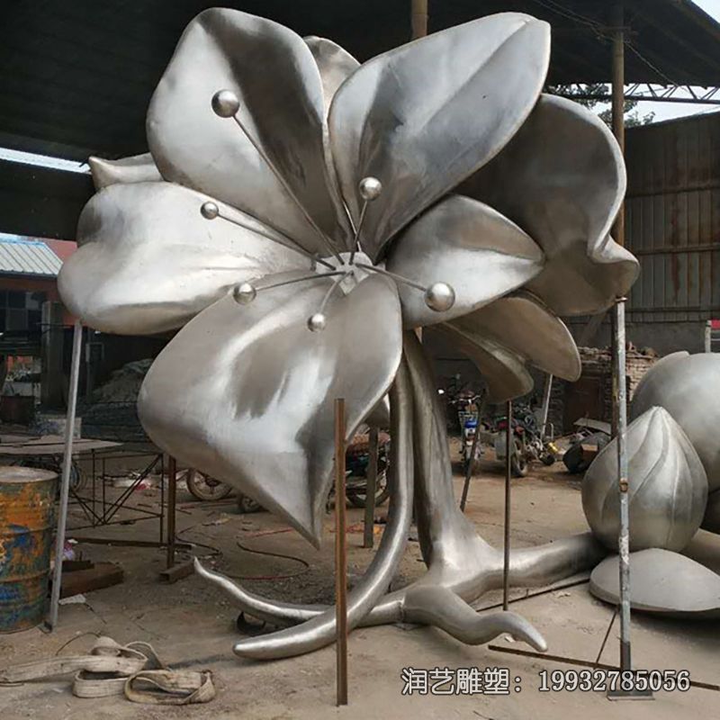 不锈钢公园荷花景观雕塑 不锈钢公园荷花景观雕塑