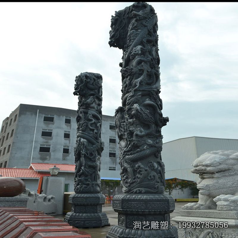 大理石景观龙柱雕塑 大理石景观龙柱雕塑