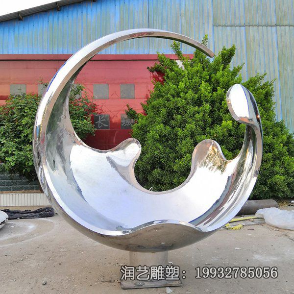 不锈钢景观月亮雕塑 不锈钢景观月亮雕塑