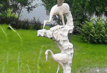 石雕仙鹤动物雕塑