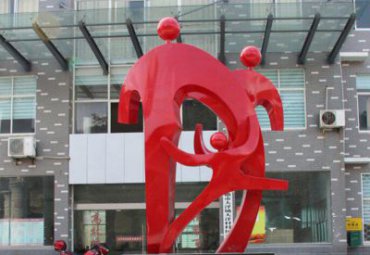 企业不锈钢一家人雕塑