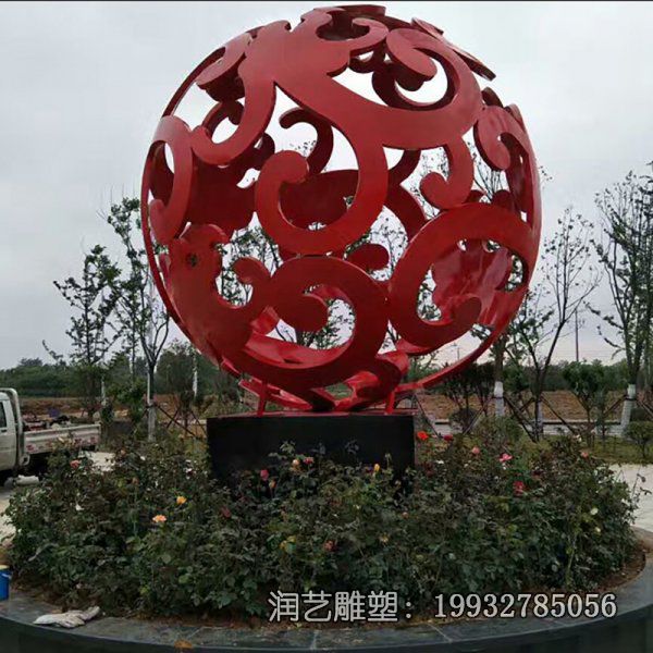 景观不锈钢小区镂空球雕塑 景观不锈钢小区镂空球雕塑