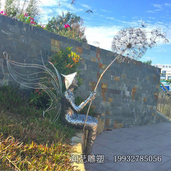 不锈钢公园蒲公英景观雕塑 不锈钢公园蒲公英景观雕塑