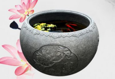 石雕鱼缸庭院雕塑