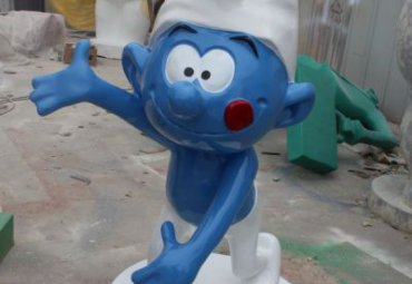 卡通玻璃钢商场蓝精灵雕塑