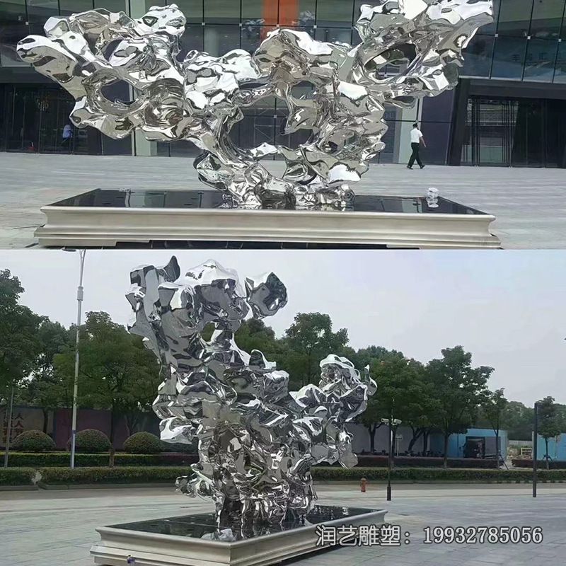 不锈钢城市太湖石景观雕塑 不锈钢城市太湖石景观雕塑