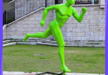 校园玻璃钢跑步人物雕塑