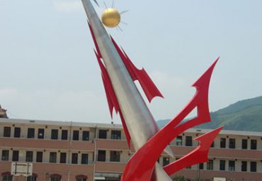 校园不锈钢抽象和谐雕塑