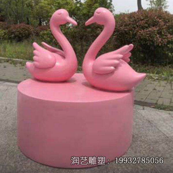 户外玻璃钢天鹅动物雕塑 户外玻璃钢天鹅动物雕塑