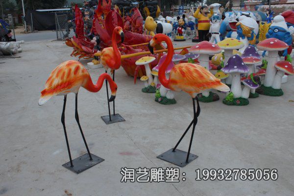景区玻璃钢火烈鸟雕塑 景区玻璃钢火烈鸟雕塑