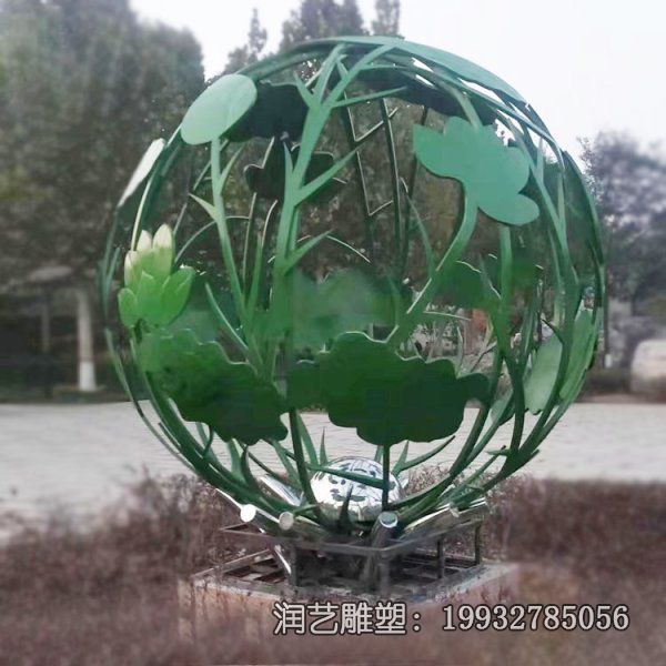不锈钢公园镂空球雕塑 不锈钢公园镂空球雕塑