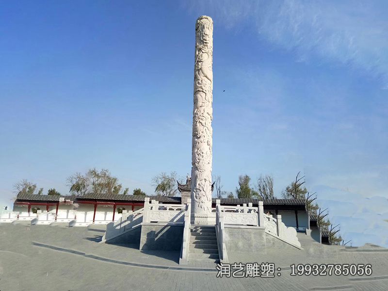 园林龙柱石雕雕塑 园林龙柱石雕雕塑